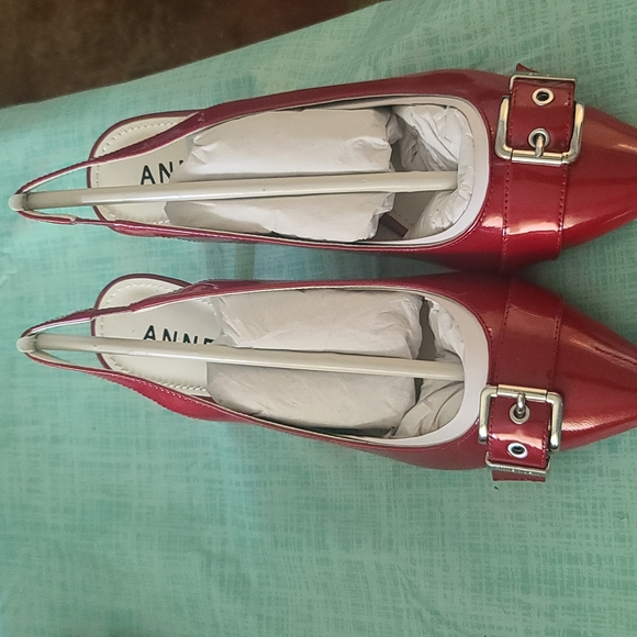 Anne Klein red heels size 8 ruby red - Picture 3 of 5
